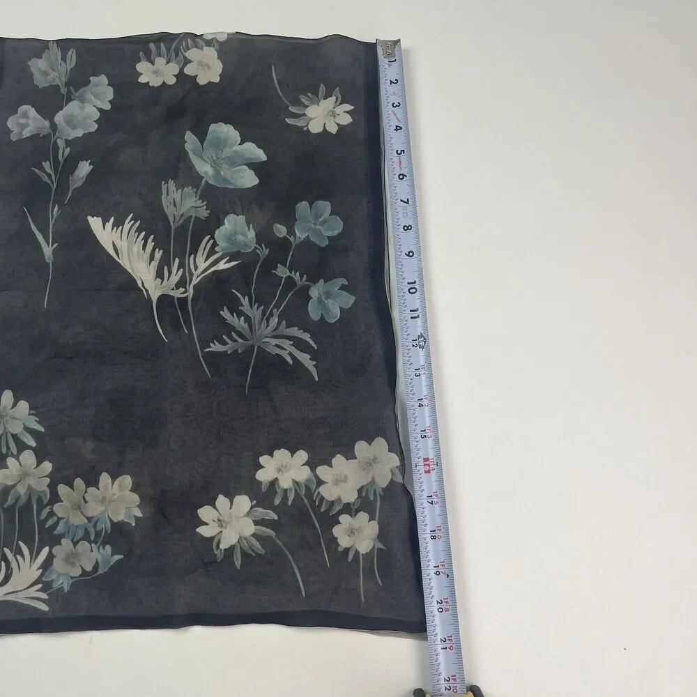 Vintage Chelsea Cambell 100% Silk Skinny Scarf Floral Old Money Hair Handbag